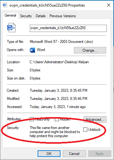 security for a zip file